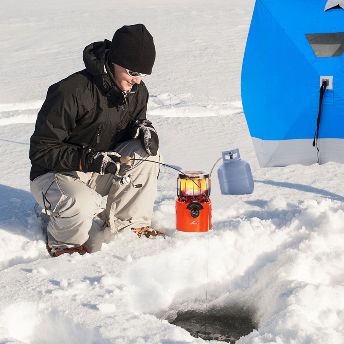 2000W 2-in-1 Portable Camping Stove & Heater - Orange
