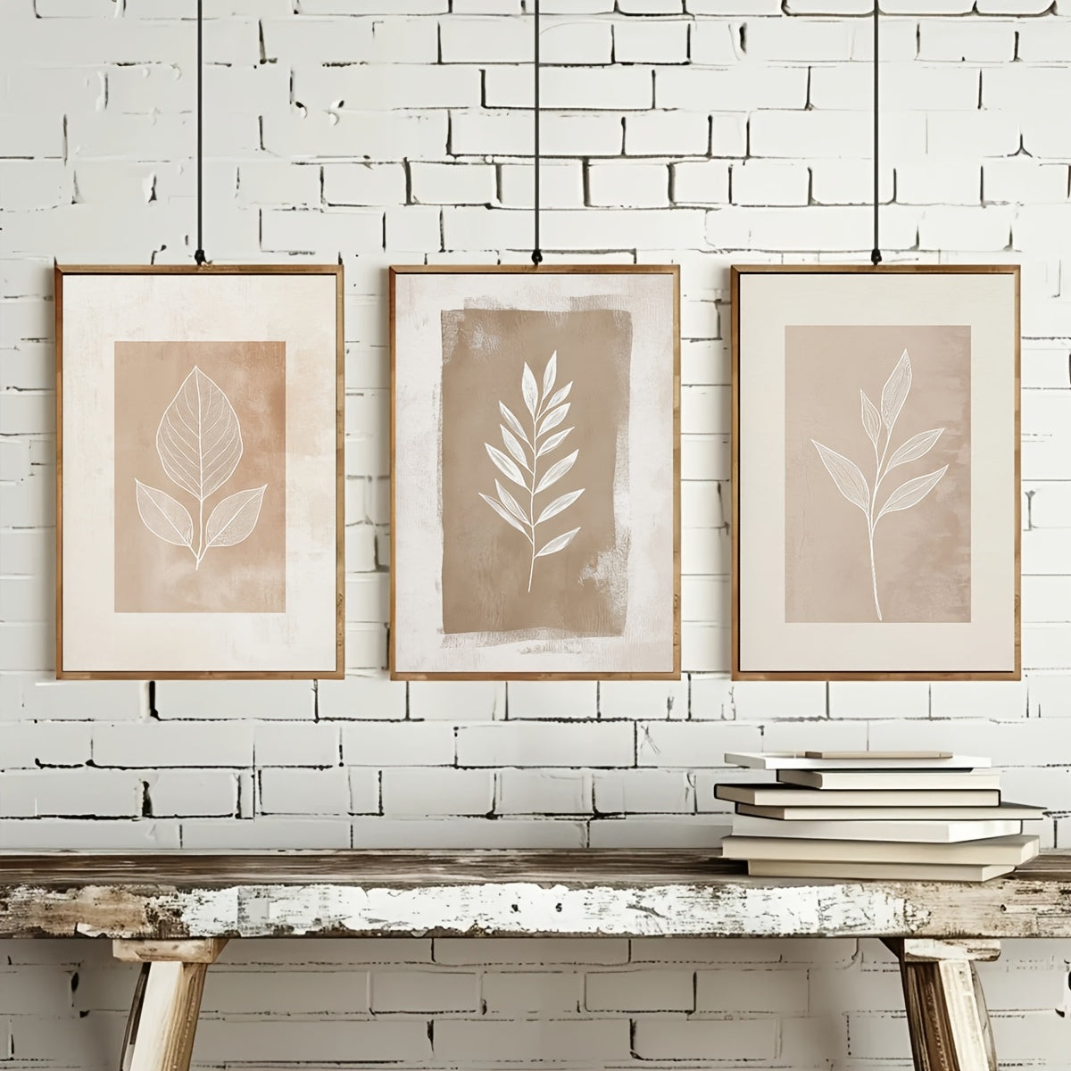 Set of 3 Modern Minimalist Oil Canvas Wall Art - Unframed Decorative Paintings