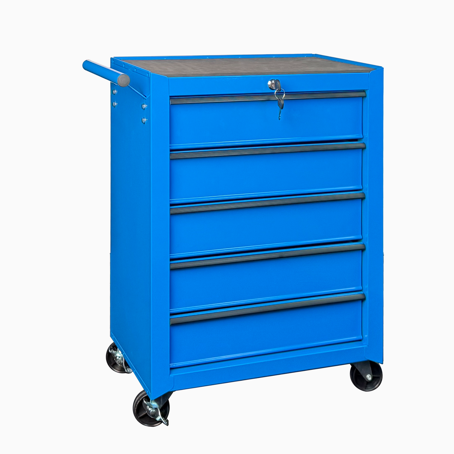 Rolling Metal Tool Chest with 5 Drawers - 20" Steel Storage Cabinet - Blue