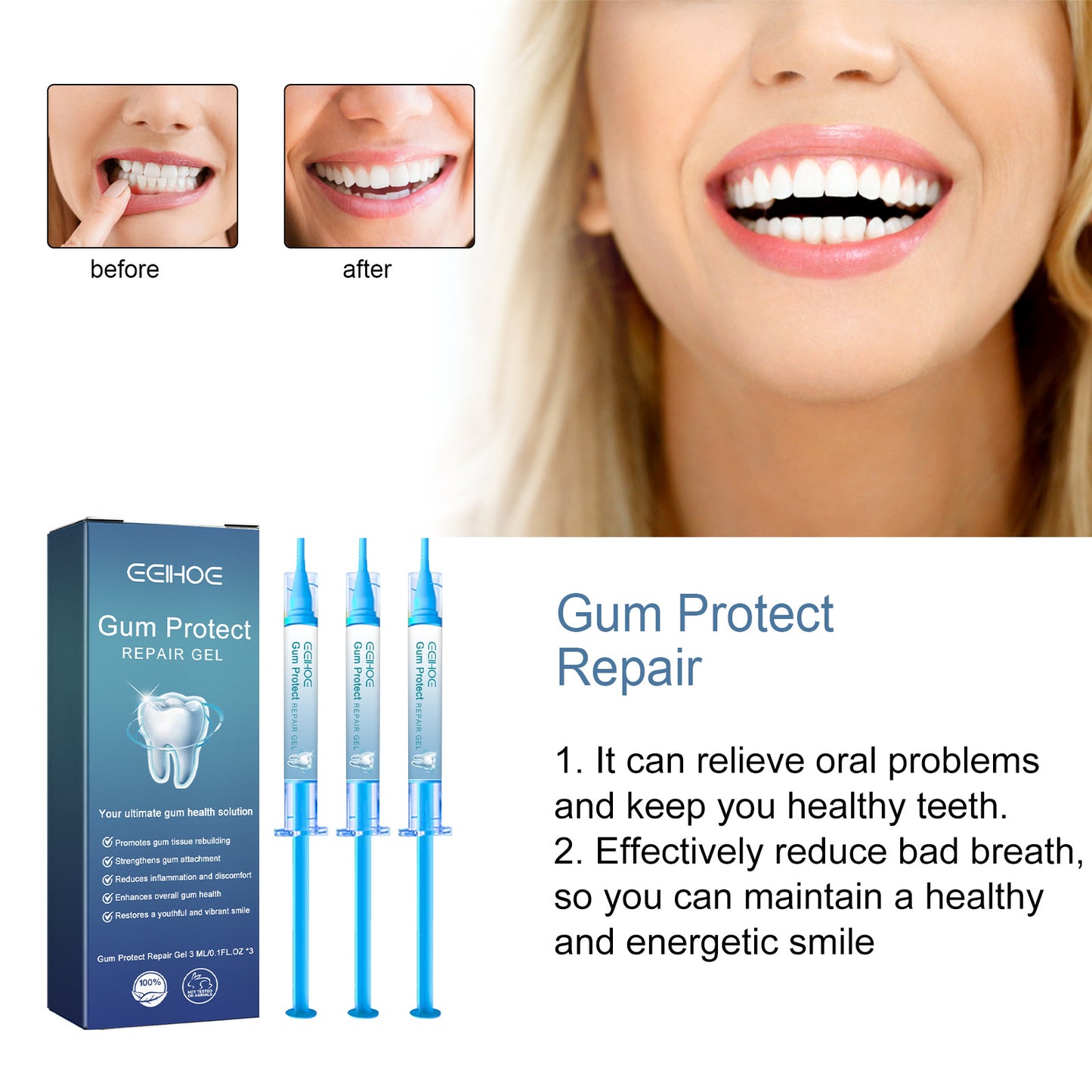Natural Gum Repair Treatment - 30ml Oral Care Solution for Tooth Stains