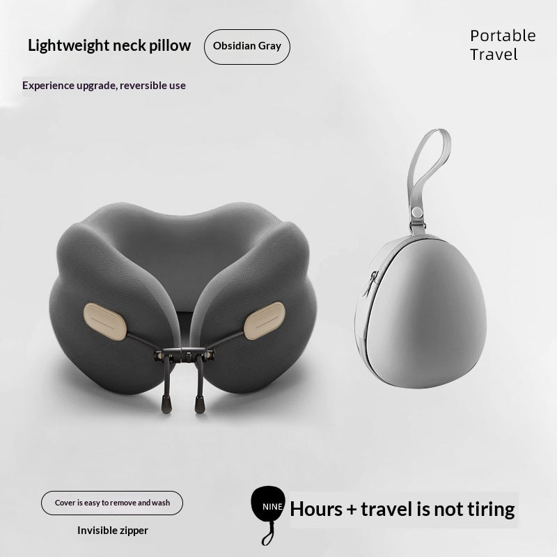 Memory Foam U-Shaped Neck Pillow with Portable Storage Bag for Travel