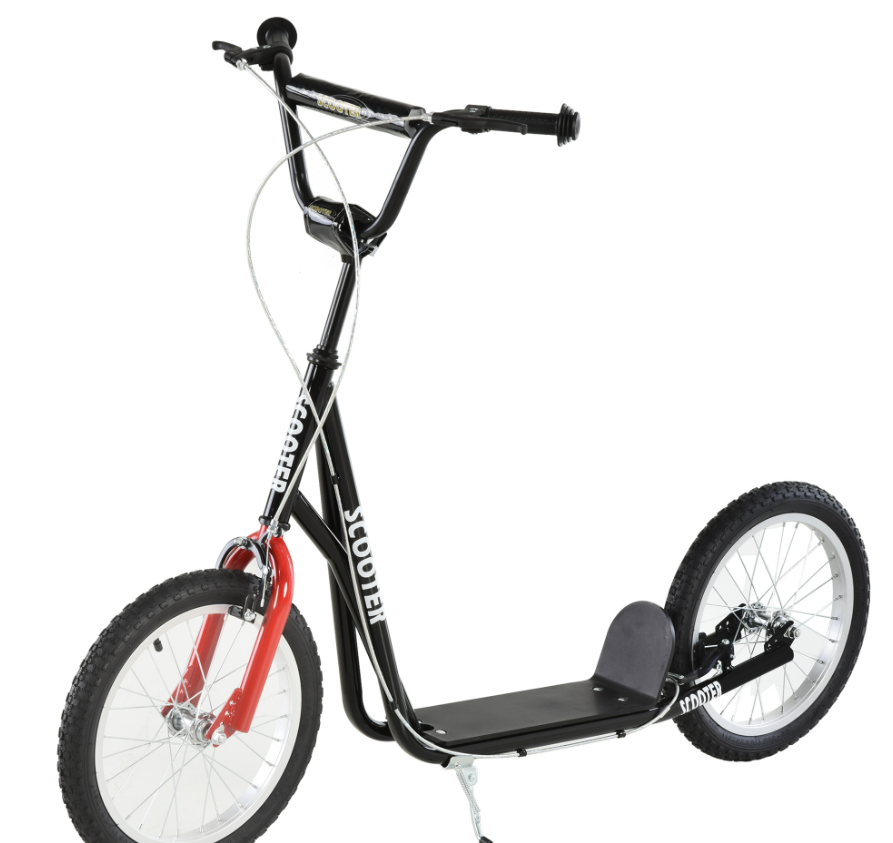 Kids Kick Scooter - Adjustable Handlebar, Dual Rear Brakes, Black