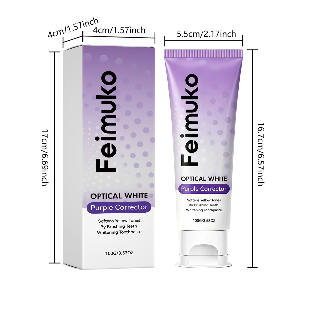 Purple Whitening Toothpaste 100g - Gentle Oral Care & Fresh Breath