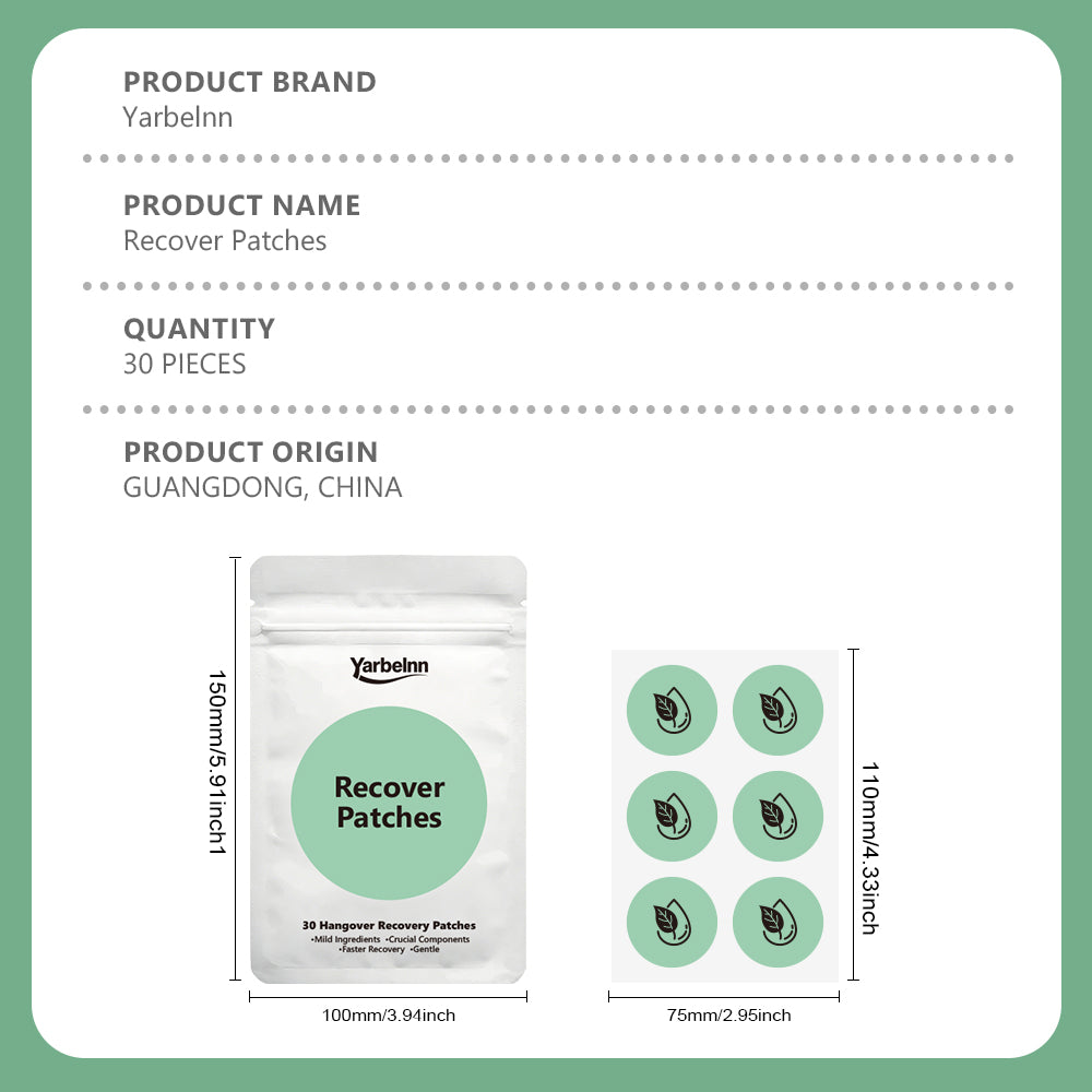 Hangover Relief Patches 30pcs - Natural Plant Extract Body Care Patches