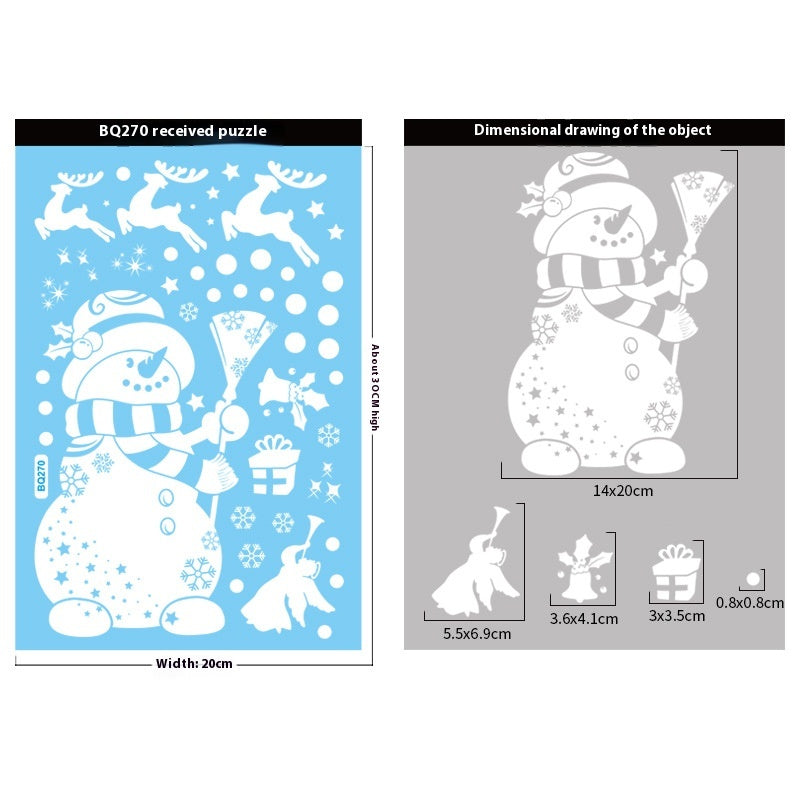 Christmas Window Stickers - Snowman Deer Sled & Holiday Decor Sets