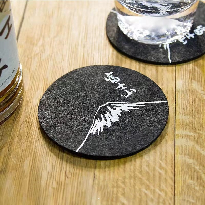 Round Felt Coaster Set - Water-Absorbent Non-Woven Table Protectors