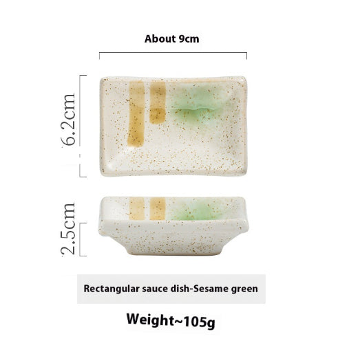 Rectangular Ceramic Sauce Dish Set for Condiments and Mustard