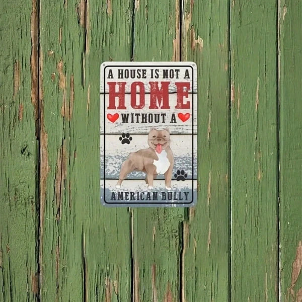 Retro American Bulldog Metal Wall Sign - Dog Lover Decor