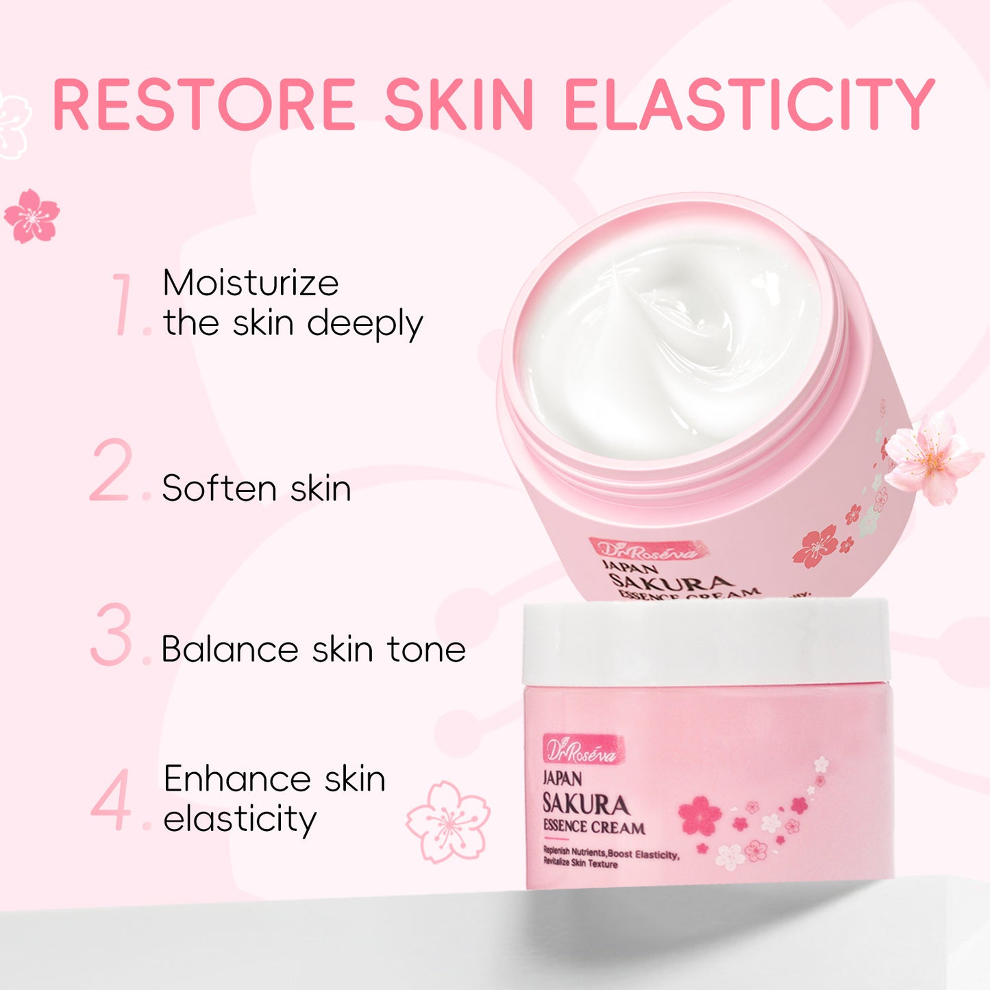Japanese Sakura Series Facial Cream - 50g Hydrating Skincare