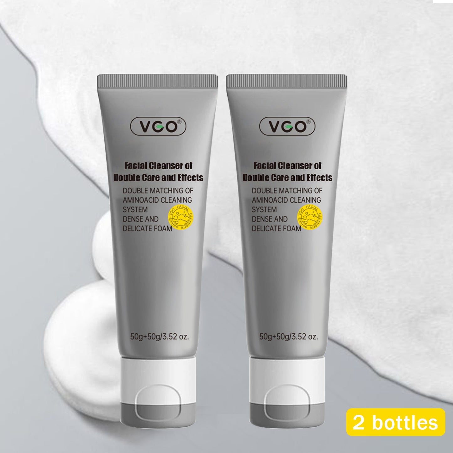 Double-Tube Amino Acid Facial Cleanser - Dual Action Pore & Gentle Cleansing