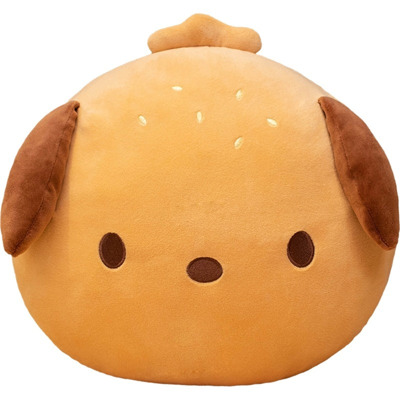 Puppy Hamburger Plush Cushion for Children's Room Decor - Multiple Sizes