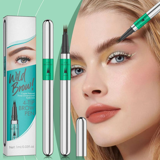 Waterproof 4-Fork Tip Eyebrow Pen - Long-Lasting Natural Brow Makeup