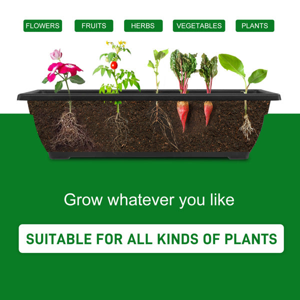 Black 5-Layer Vertical Garden Planter with Wheels - 65x60x130cm