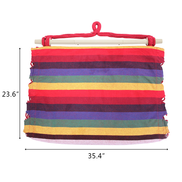 Rainbow Hanging Chair with 2 Pillows - Cotton Canvas