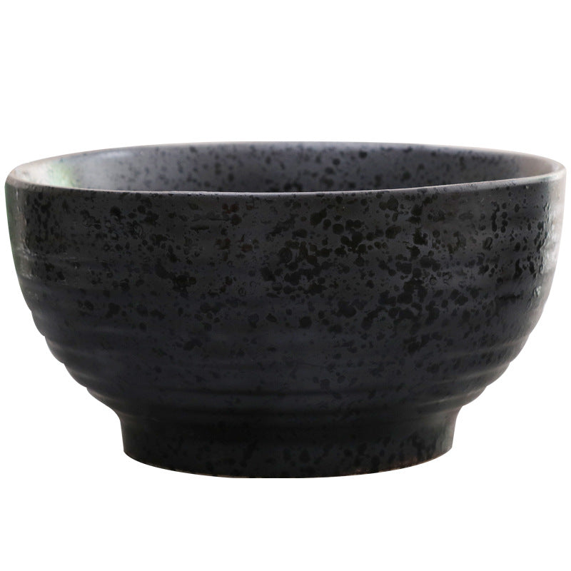 High Foot Ceramic Noodle Bowl Set - Creative 7-Inch Tableware with Color Variations