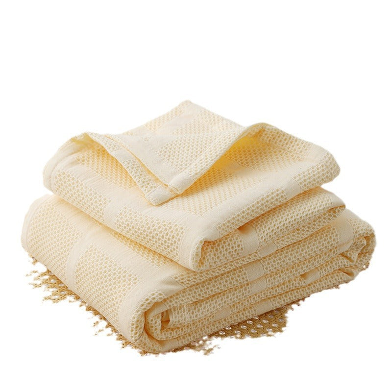 Children's Pure Cotton Waffle Gauze Blanket - Lightweight Bed Covering