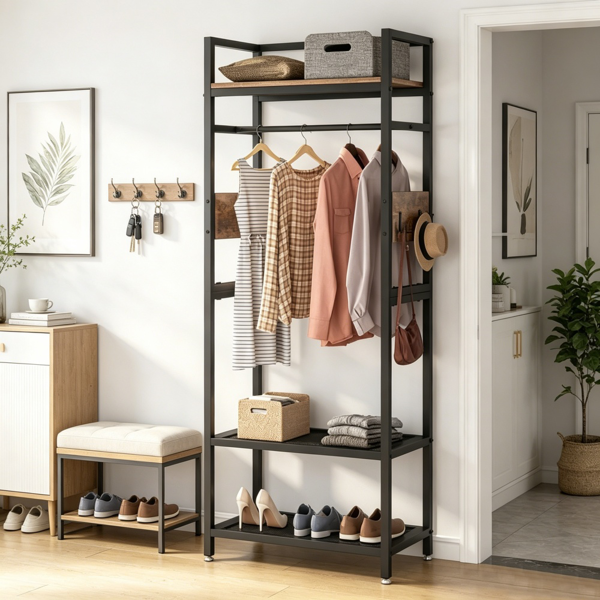 Versatile Portable Coat Rack - Multi-Functional Clothing Storage
