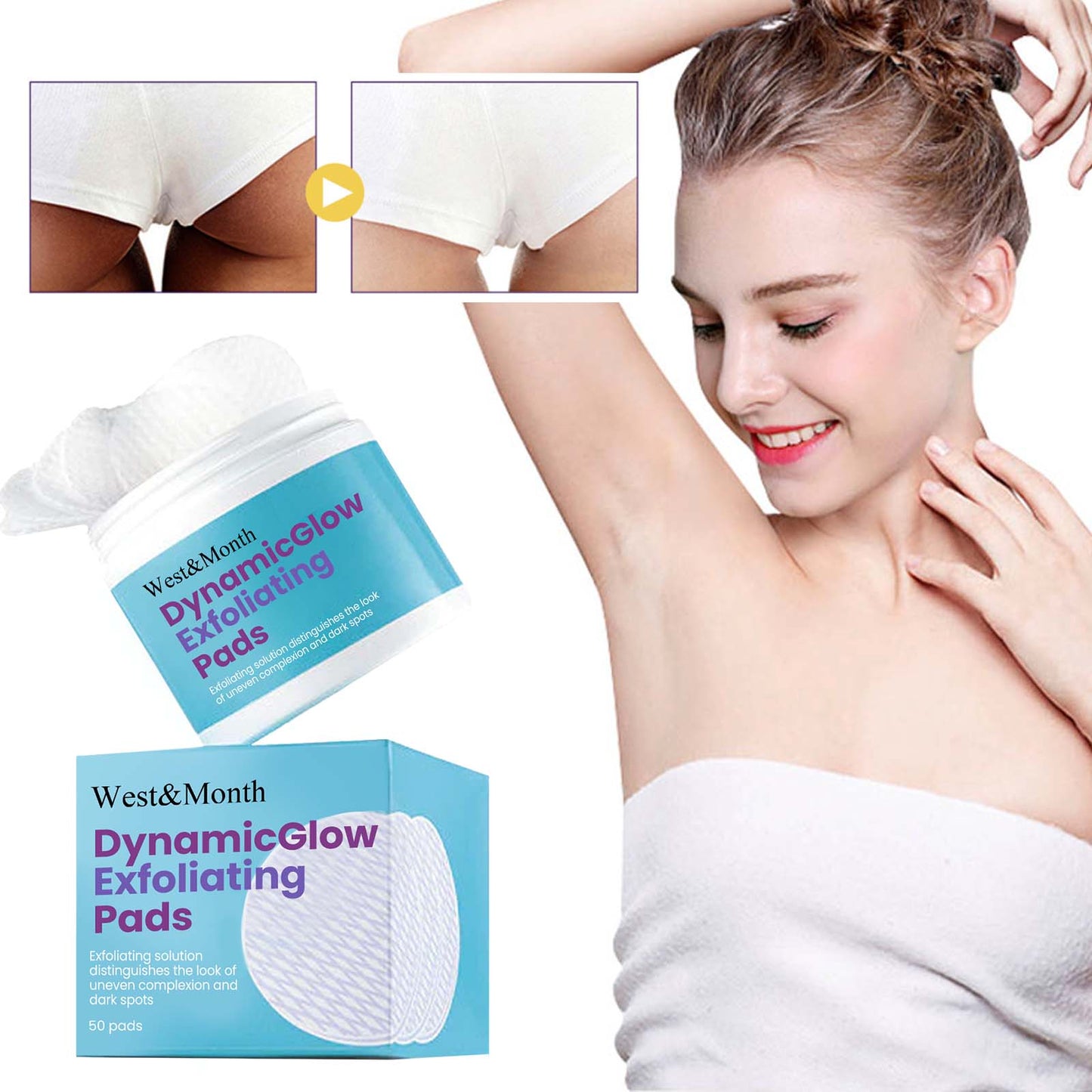 Exfoliating Skin Brightening Pads - Kojic Acid Dark Spot Treatment (50pcs)