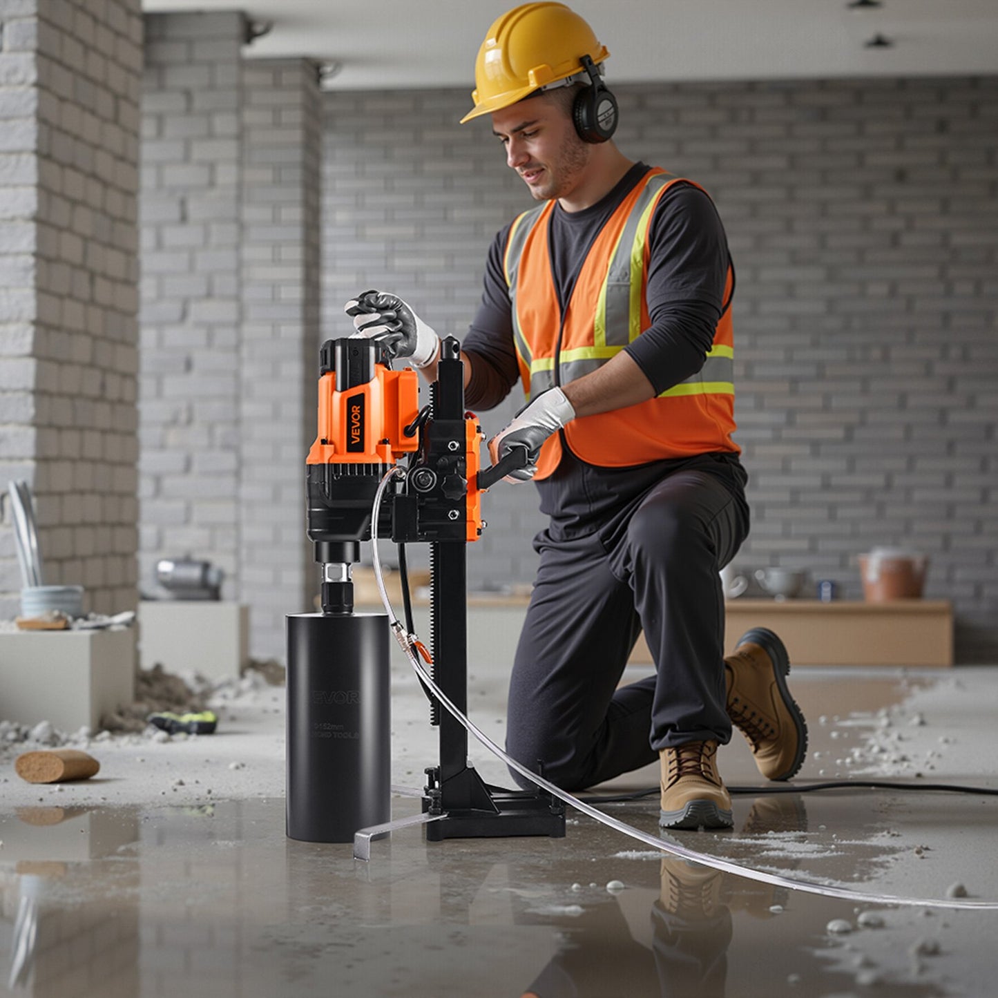 8-Inch 3000W Concrete Core Drill Machine with Stand - Heavy Duty Power Tool