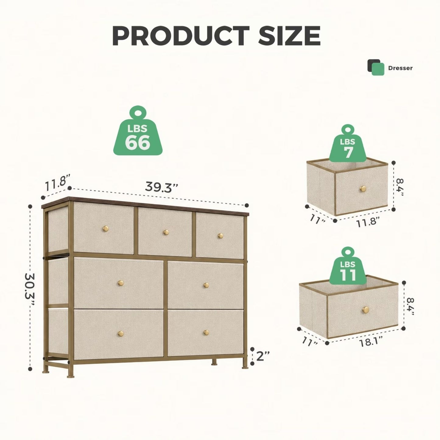 Fabric Storage Dresser - Versatile Chest of Drawers Organizer