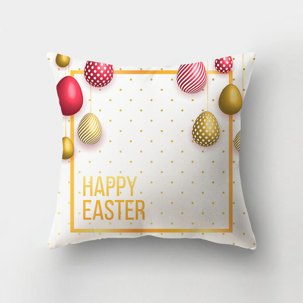 Nordic Minimalist Easter Rabbit Peach Fabric Pillow Cover - Cushion Decor