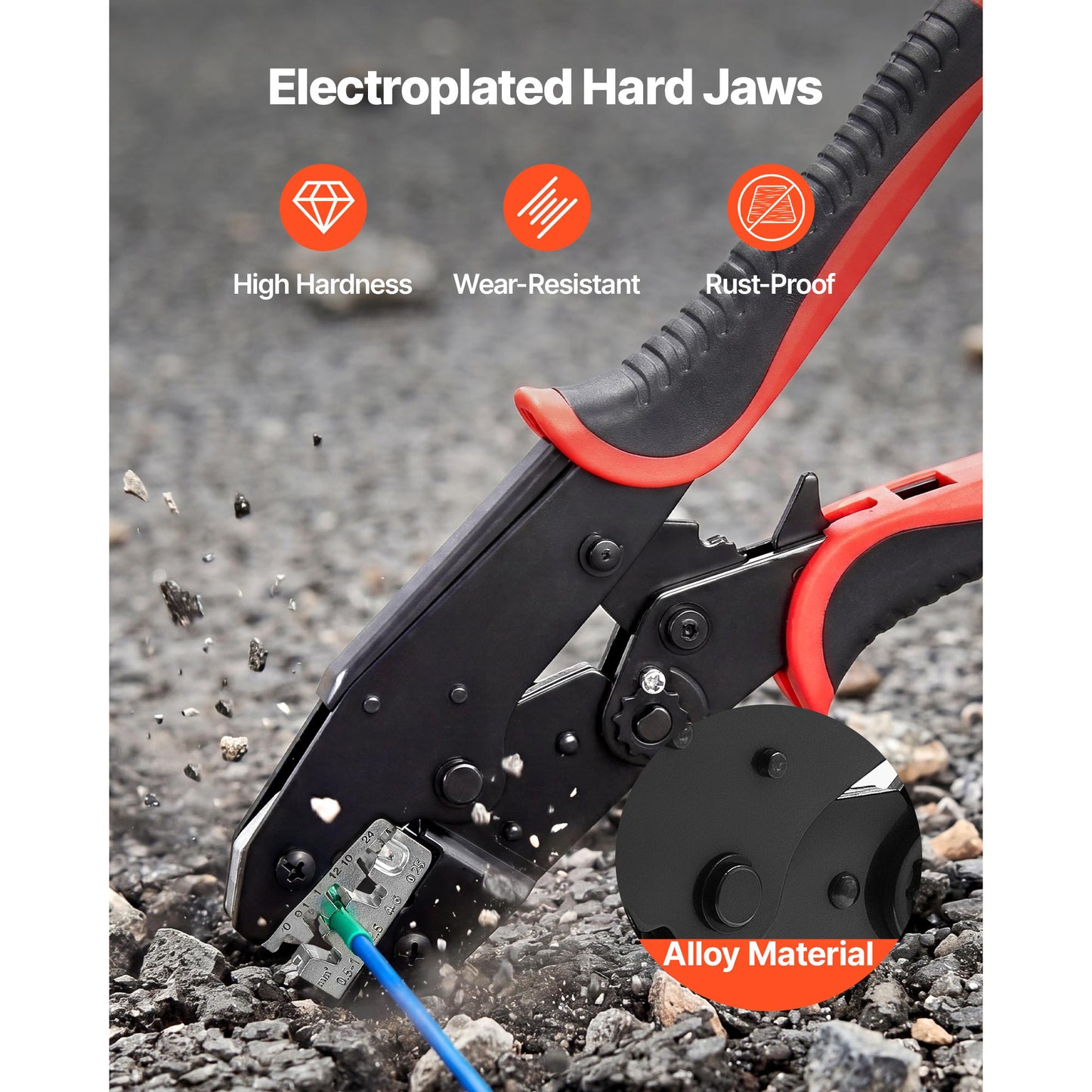 Crimping Tool 24-10 AWG Ratcheting Wire Crimper for Electrical Terminals