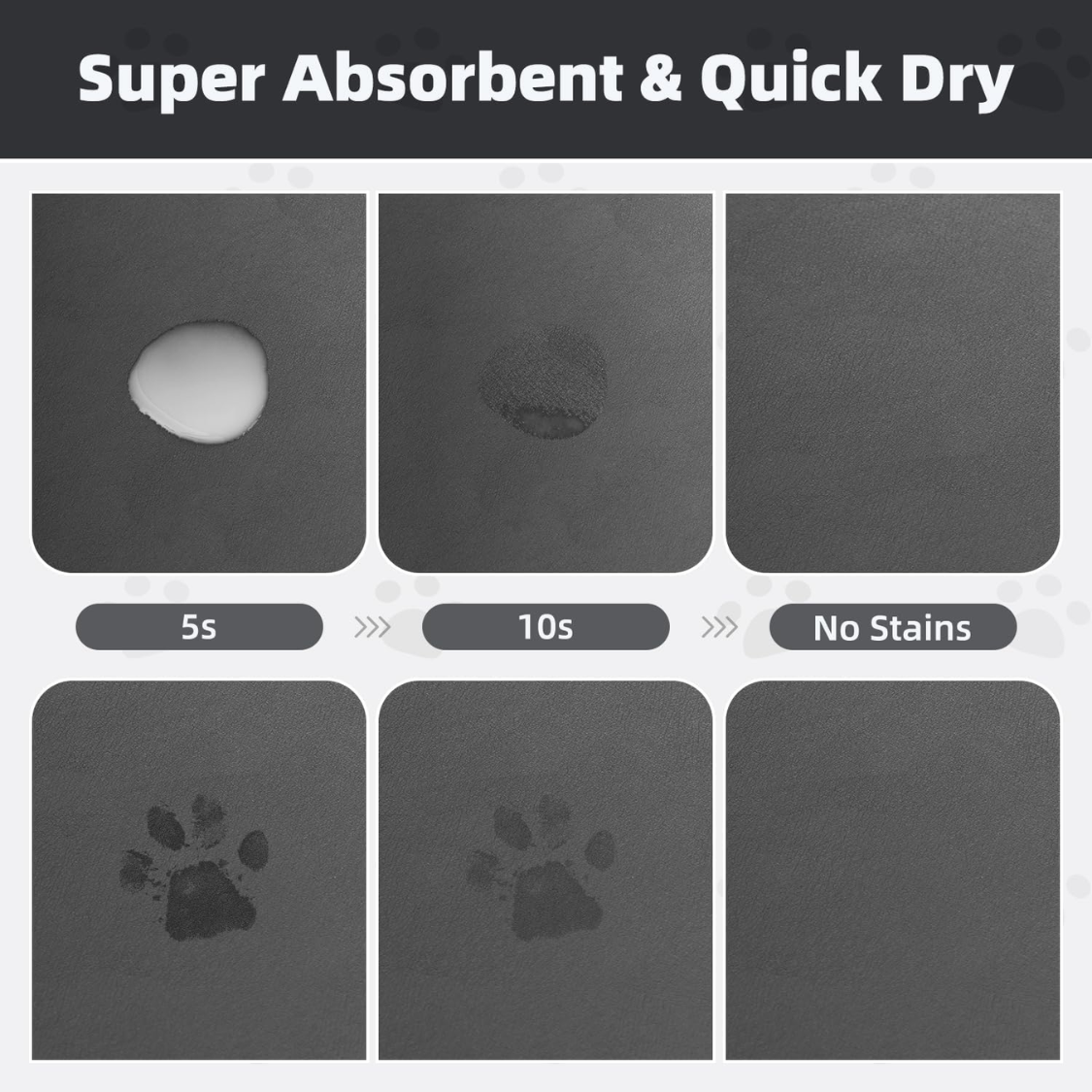 Absorbent Pet Feeding Mat for Food and Water Bowls - No Stains, Quick-Dry, Non-Slip