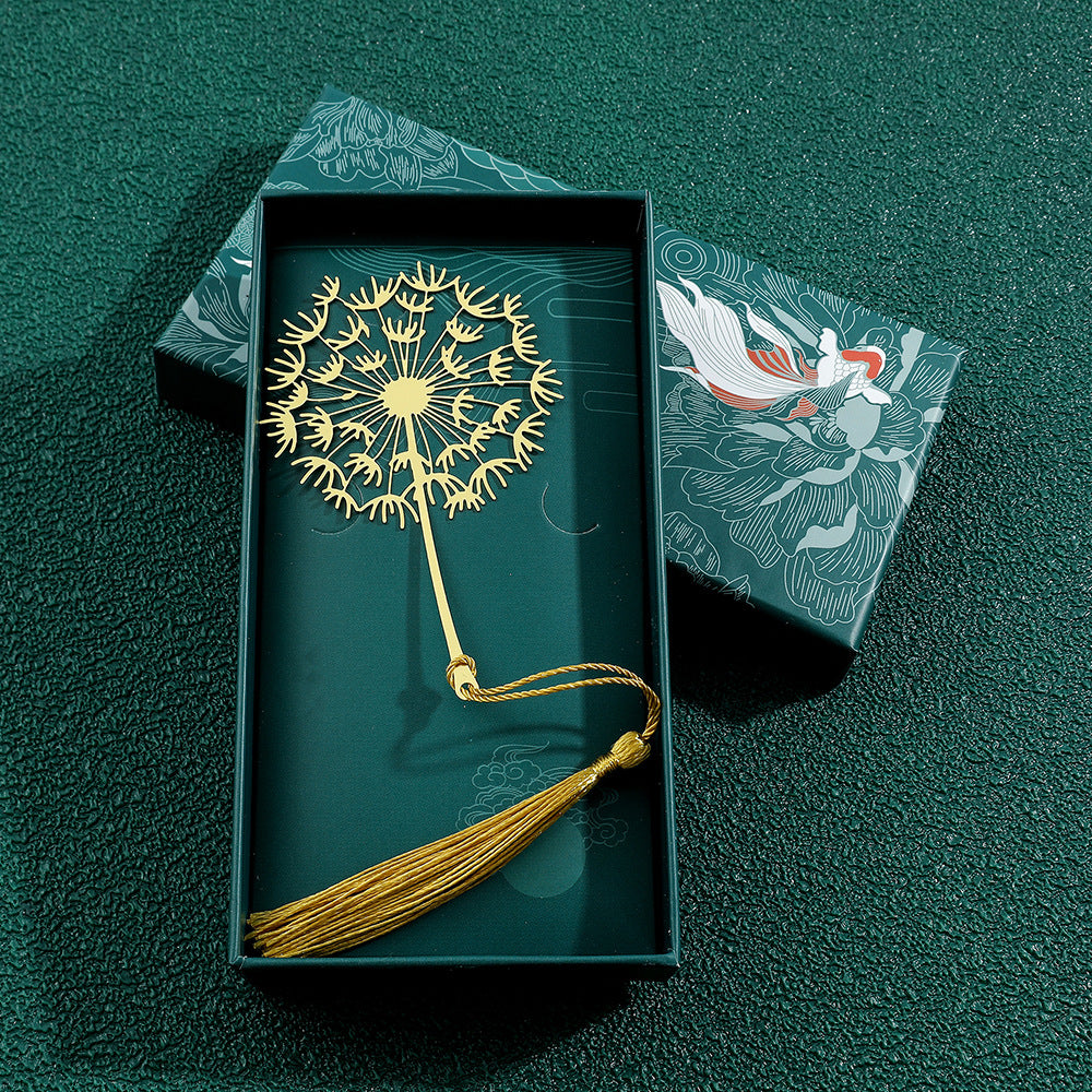 Metal Leaf Vein Bookmark - Classical Art Style, Four Seasons Plant Design