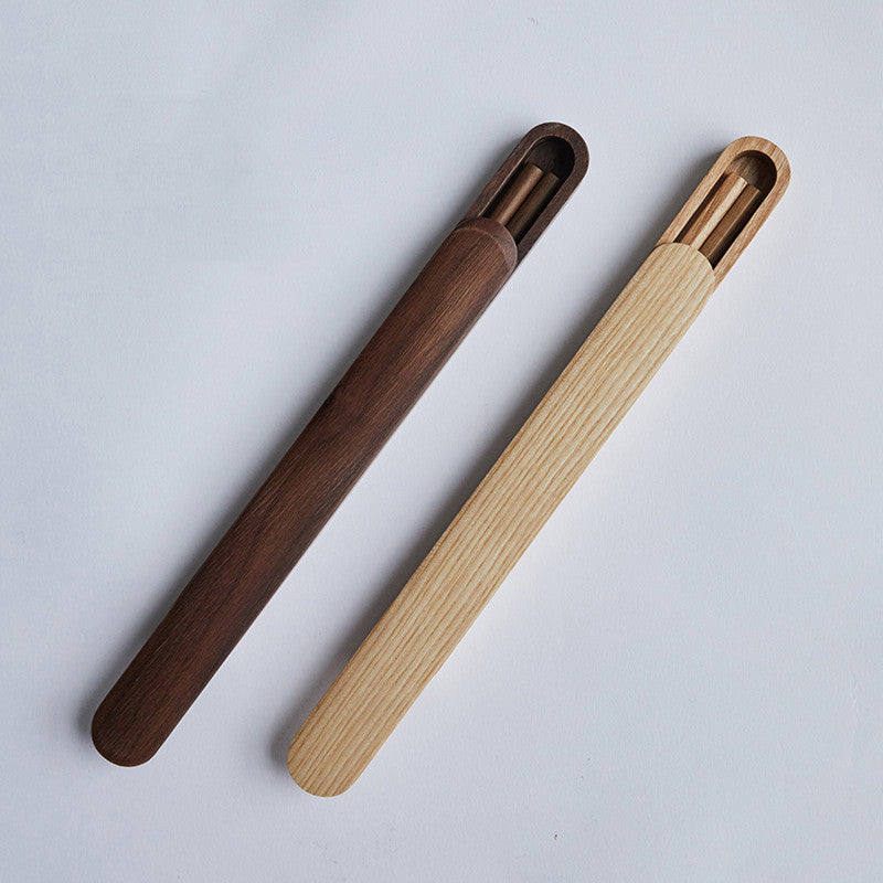 Japanese Wooden Portable Chopsticks Set with Storage Box - High-End Travel Tableware