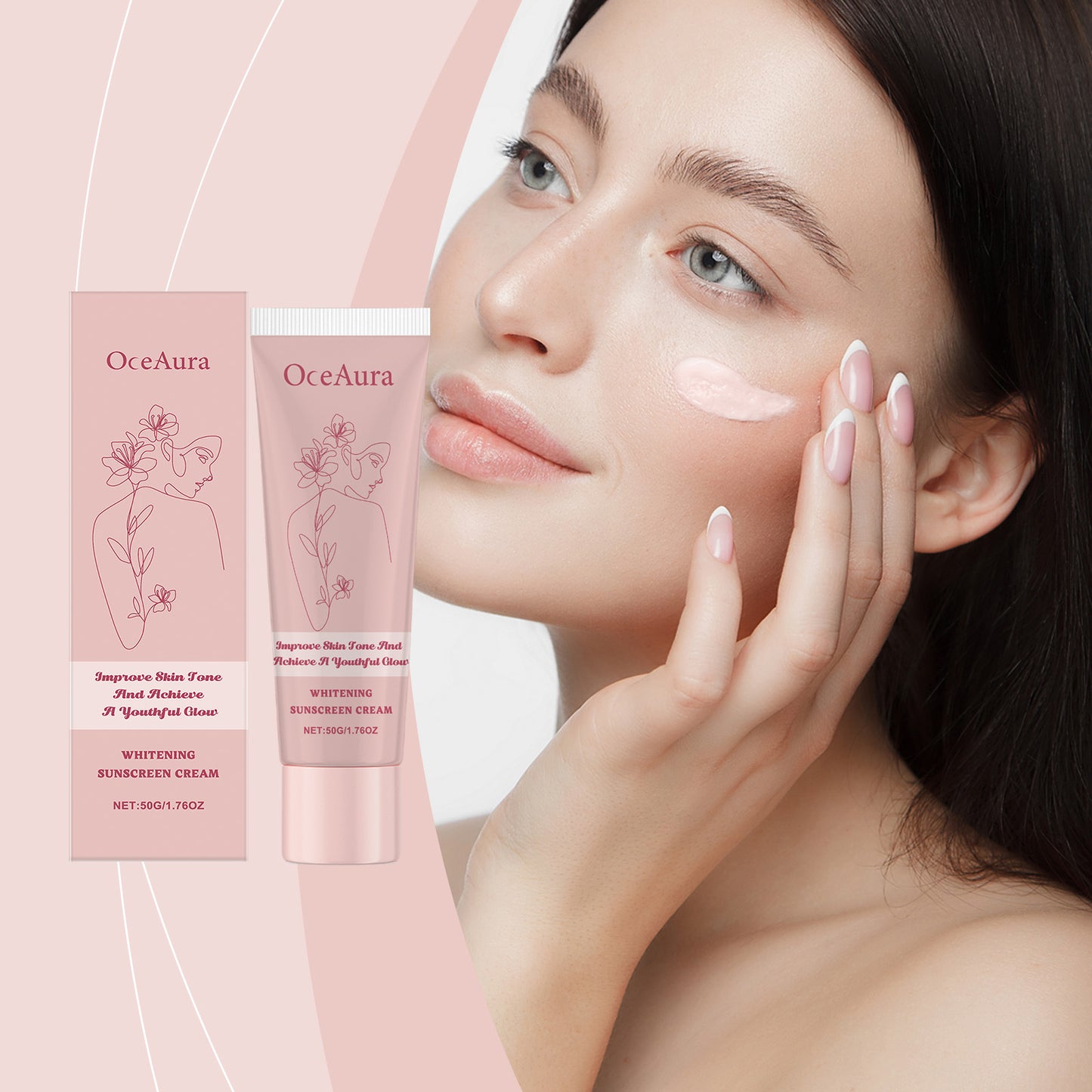 Facial and Body Moisturizer with UV Protection - 50g Brightening Neck Cream