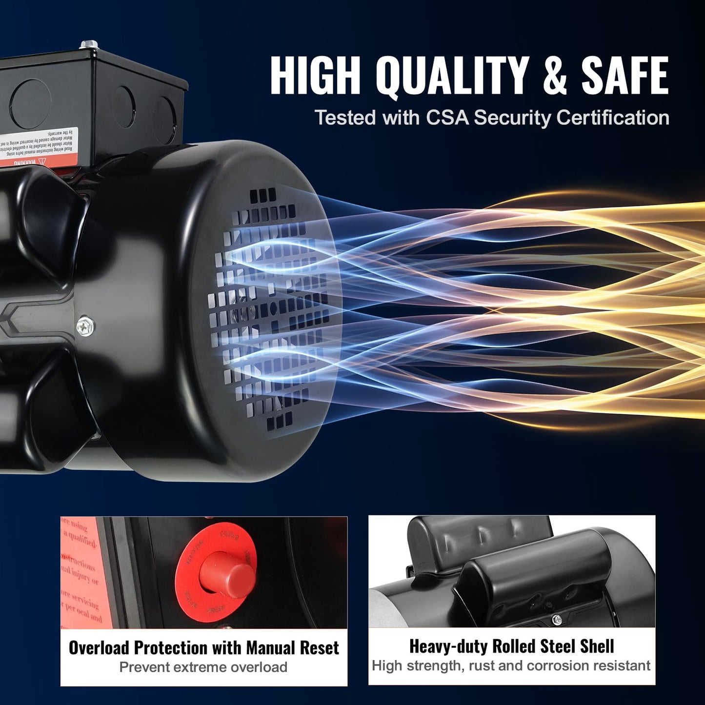 1.5HP Electric Motor 1725 RPM AC 115V/230V CW/CCW Rotation 56C Frame