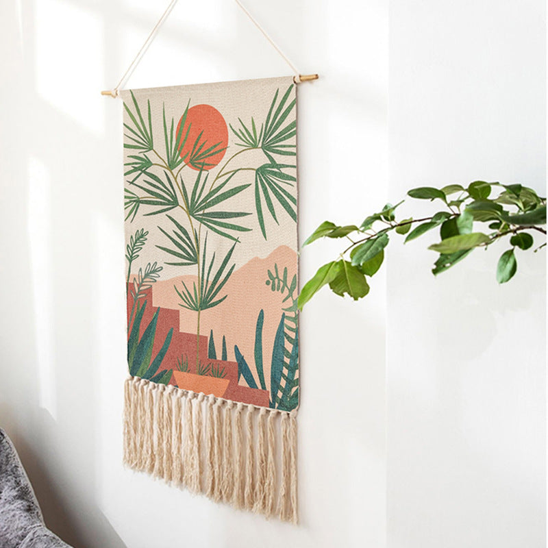 Hand-Woven Tassel Tapestry Wall Hanging Home Decor - 70x50cm