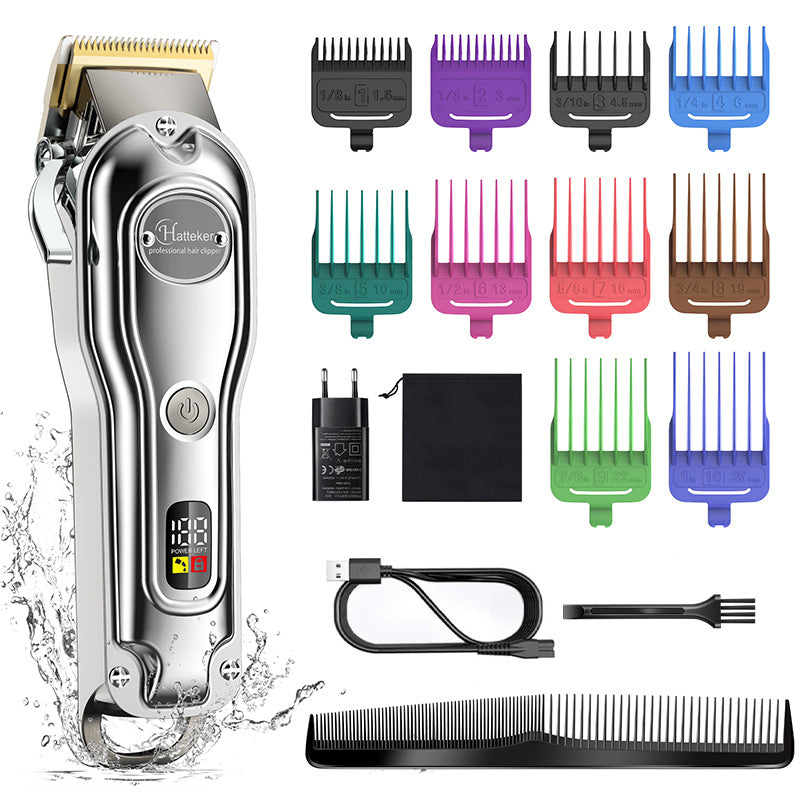 LED Hair Clipper with LCD Display - Silver