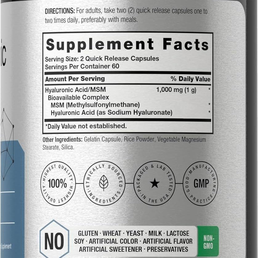 Hyaluronic Acid Capsules - 120 Tablets