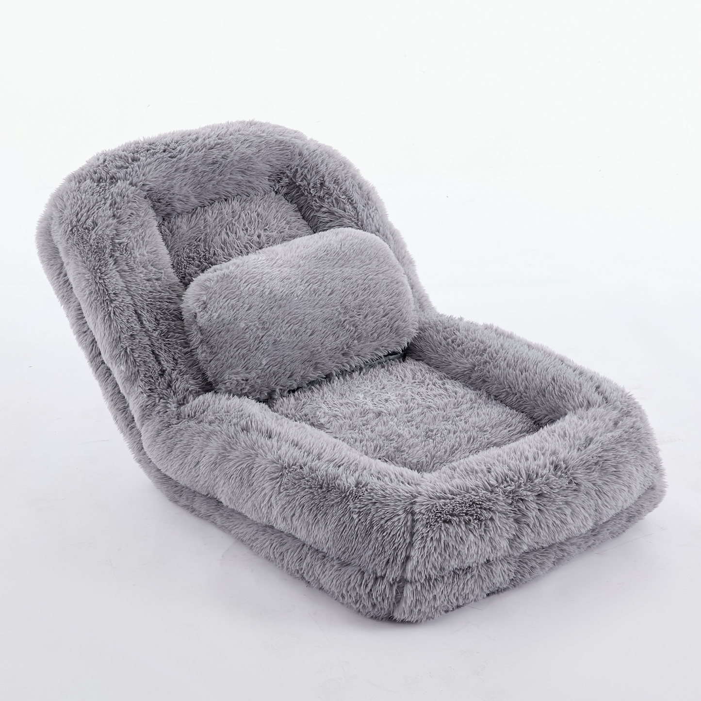 5-Position Adjustable Human Dog Bed & Lazy Sofa - Light Gray