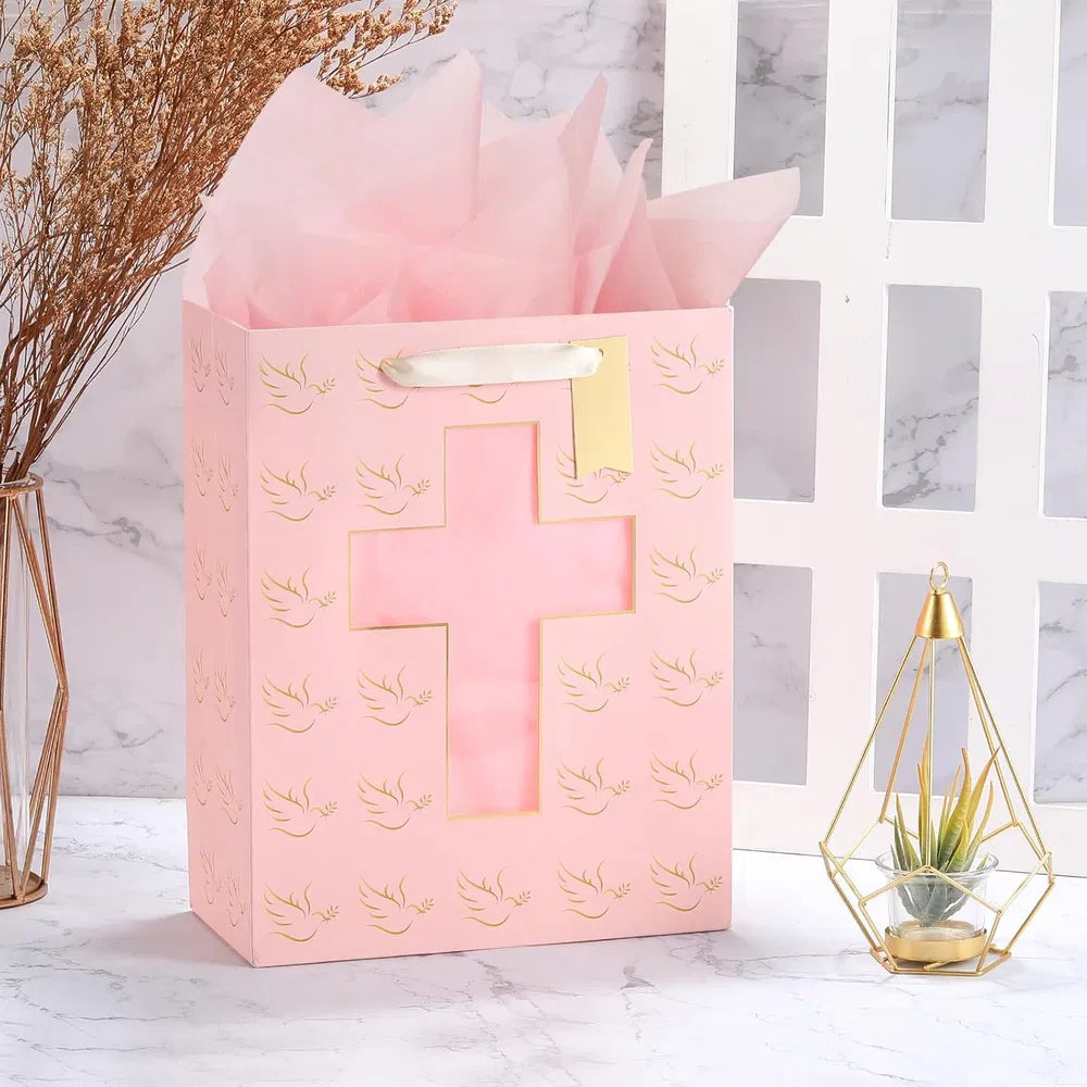 Large Flower Gift Bag - 13" for Easter, Birthdays & More
