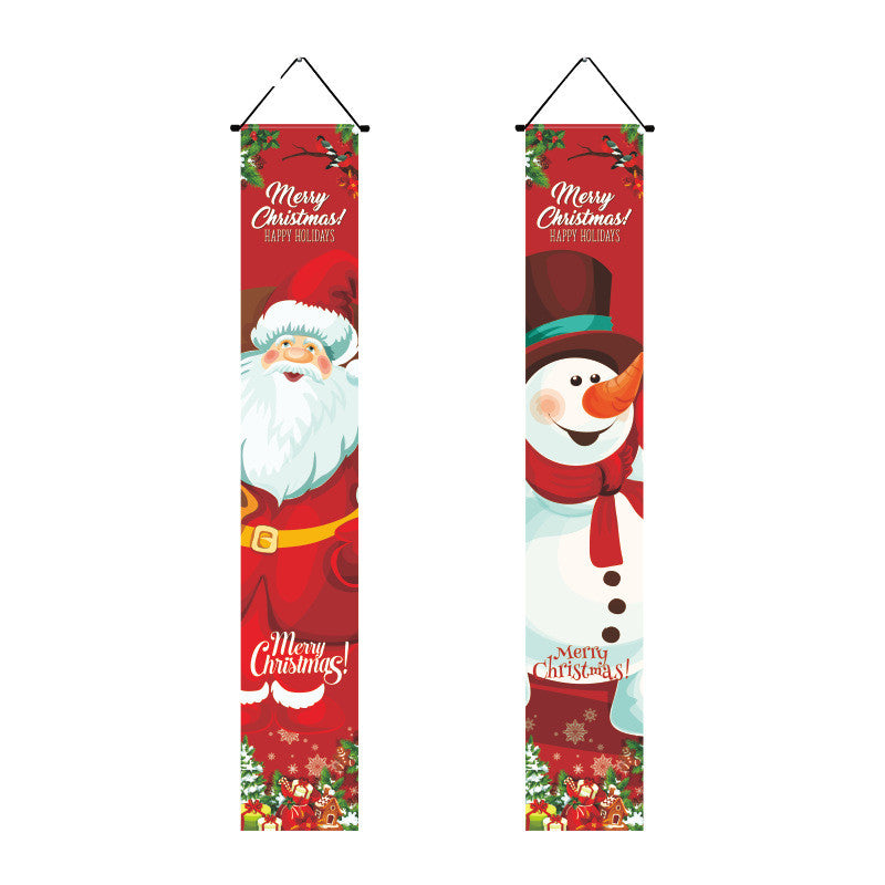 Christmas Lattice Curtain Hanging Flag for Festive Decor - Multiple Styles