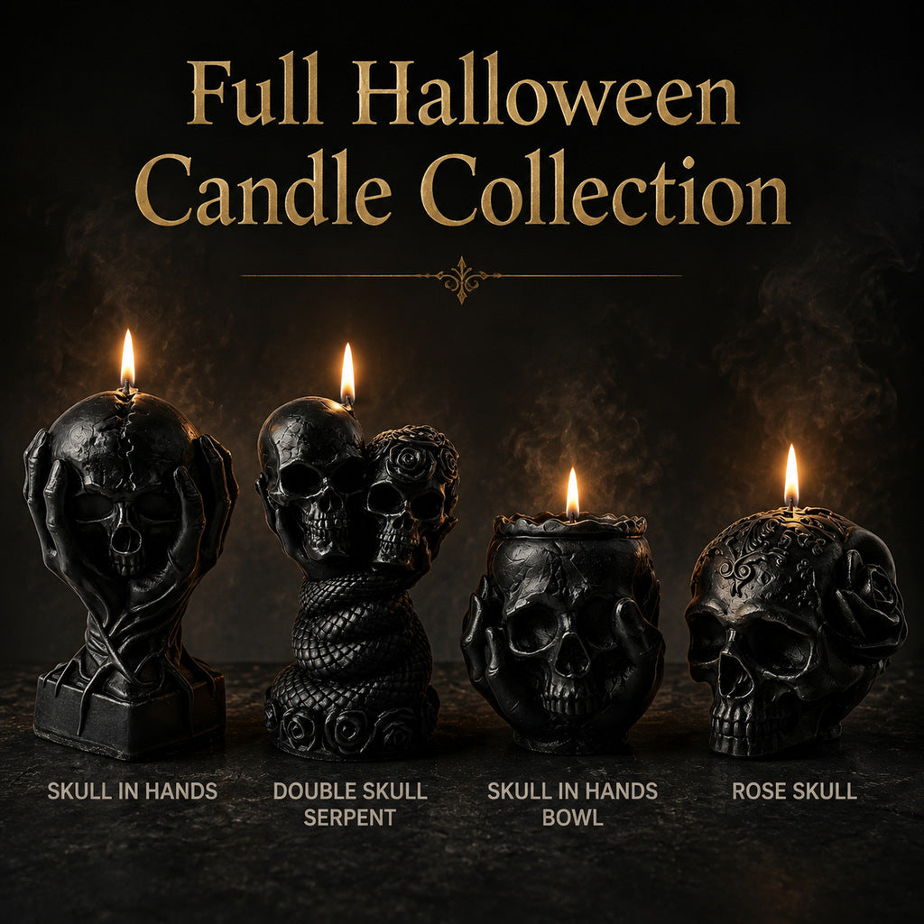 Halloween Skull Candle Set - Aromatherapy, Handmade, Multiple Styles