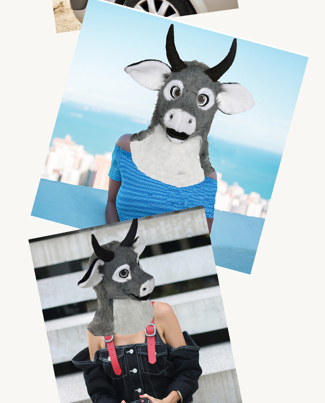 Cartoon Bull Head Costume Prop for Role Play and Party Masks