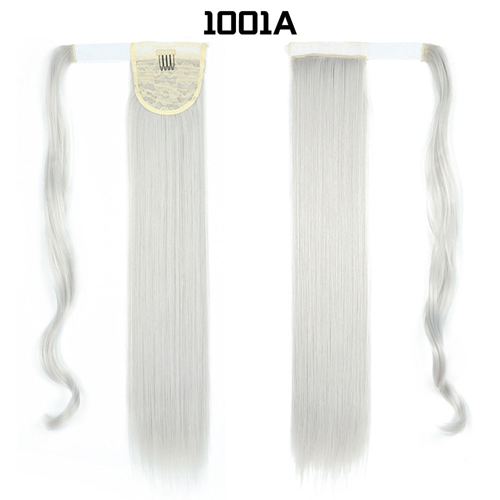 Long Straight Synthetic Hair Velcro Ponytail - Multiple Colors