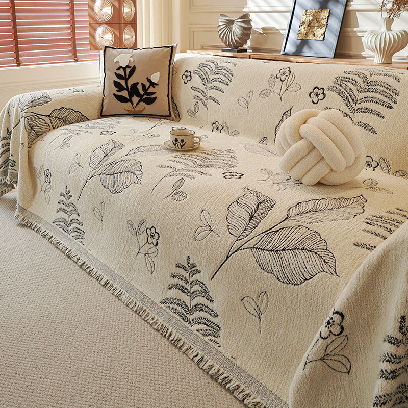 Winter Plush Chenille Sofa Cover - Luxury Dust Protector for Home