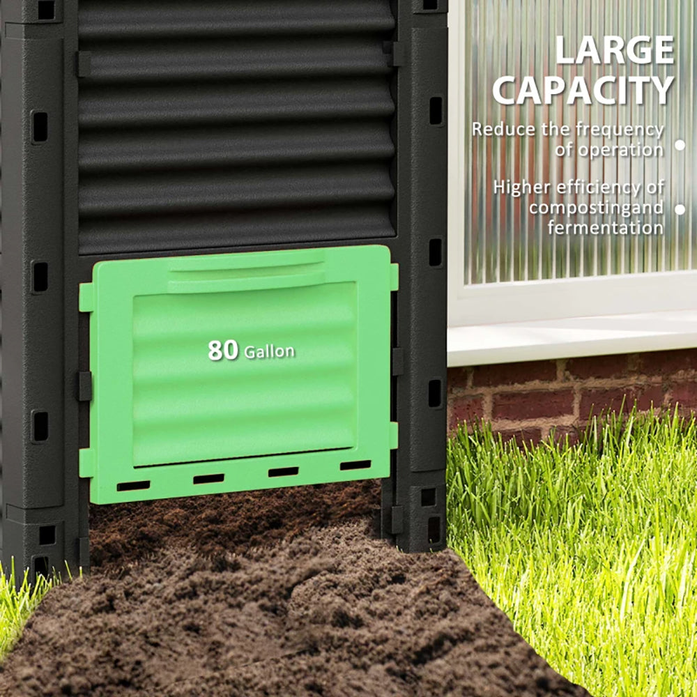 Garden Compost Bin 80 Gallon Outdoor Large Capacity Composter Fast