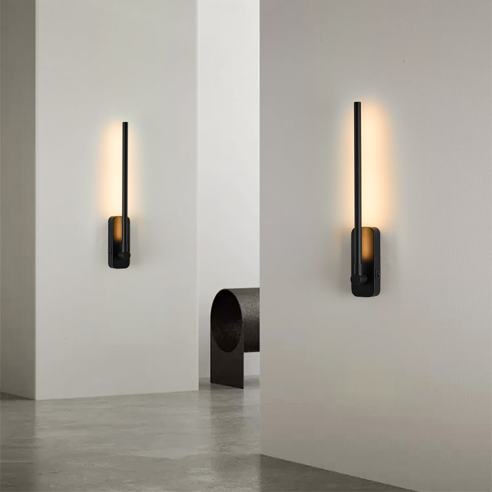 Rechargeable Remote Control Wall Light - 3CCT Dimmable Black Art Sconce