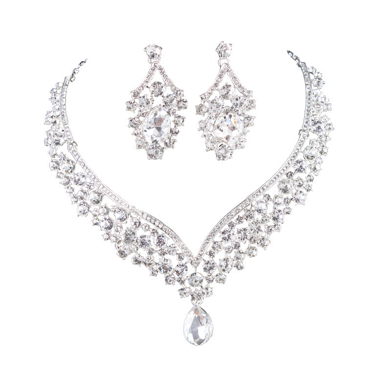 Bridal Crown Headdress with Necklace & Earrings Set