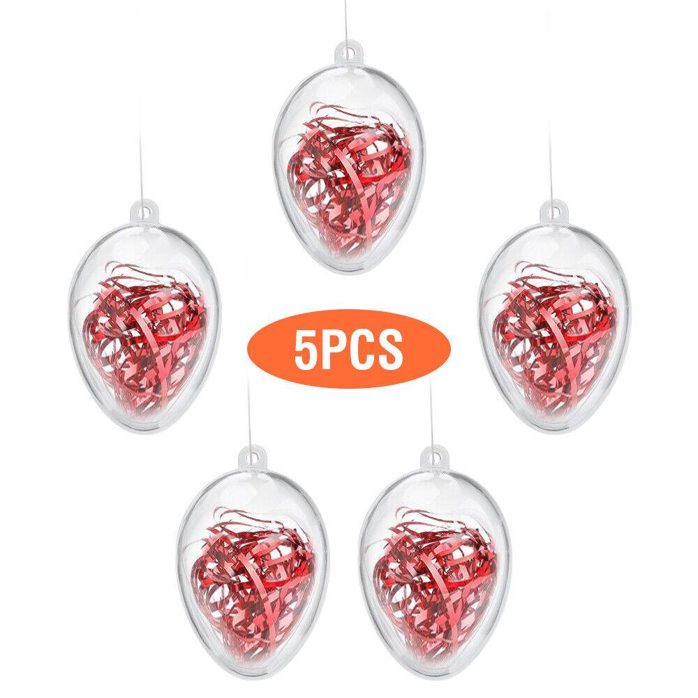 5 PCS Clear Plastic Fillable Christmas Tree Ornaments