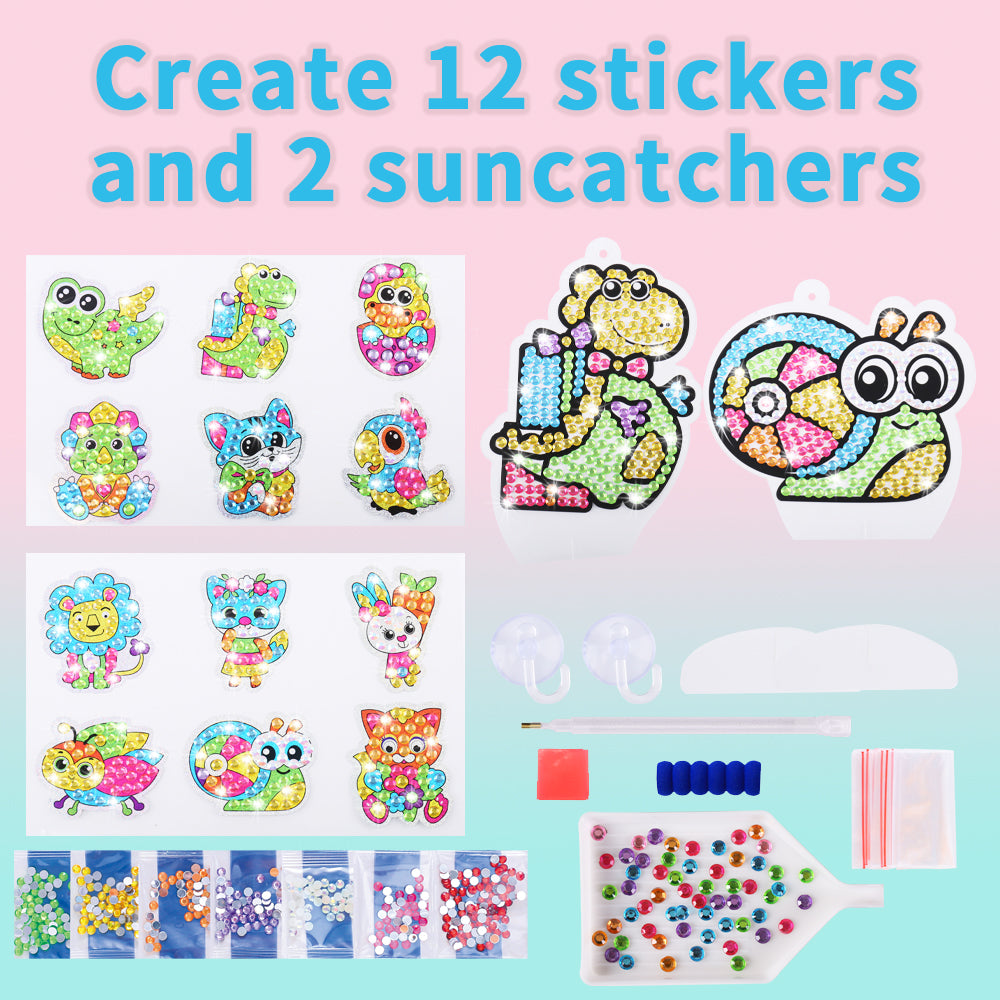 Kids Diamond Painting Sticker Set - 20cm x 20cm Framed Resin Art for Children