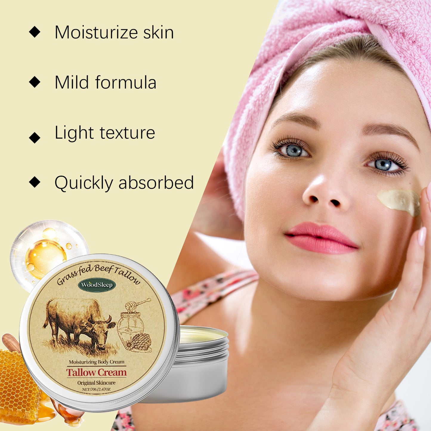 Nourishing Tallow Body Cream - Deep Hydration for Dry Skin