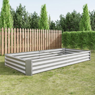 Metal Raised Garden Bed Kit 7.6x3.7ft for Vegetables, Flowers, Herbs - Black