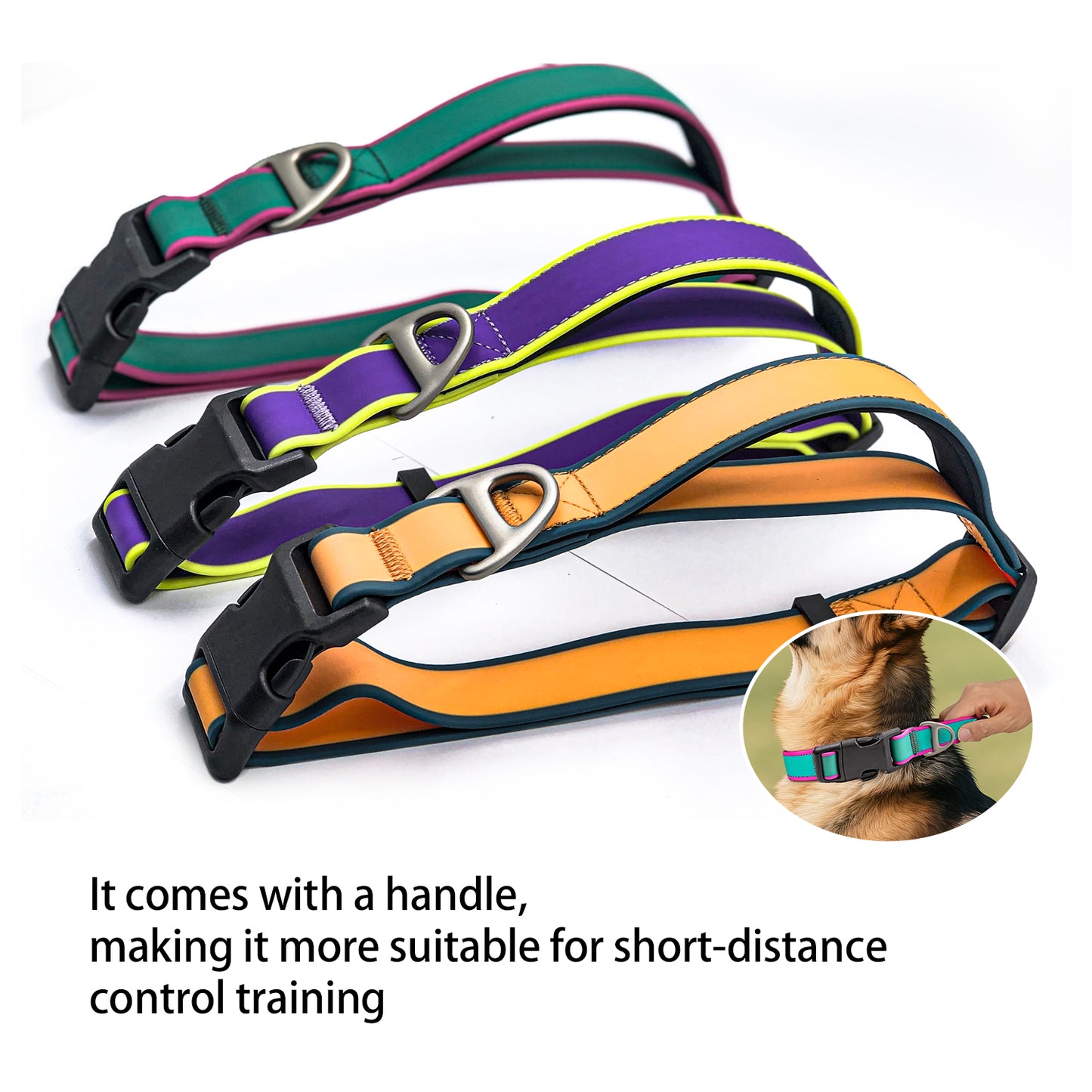 Dog Tactical Collar with Bright Colors Waterproof Wear-Resistant Adjustable Dog Leash
