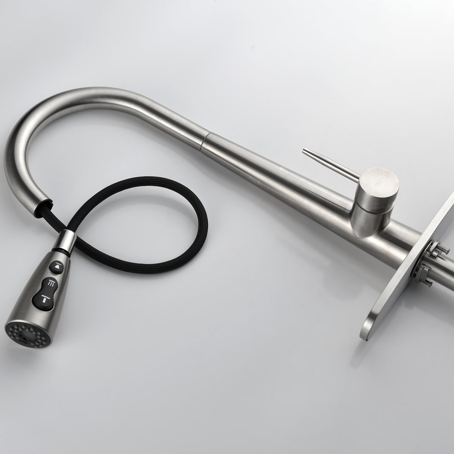 Stainless Steel Kitchen Faucet with Single Handle and Deck